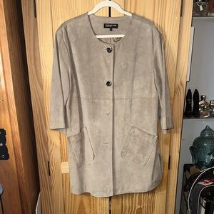 Jones New York Women's Beige Cape Suede Jacket